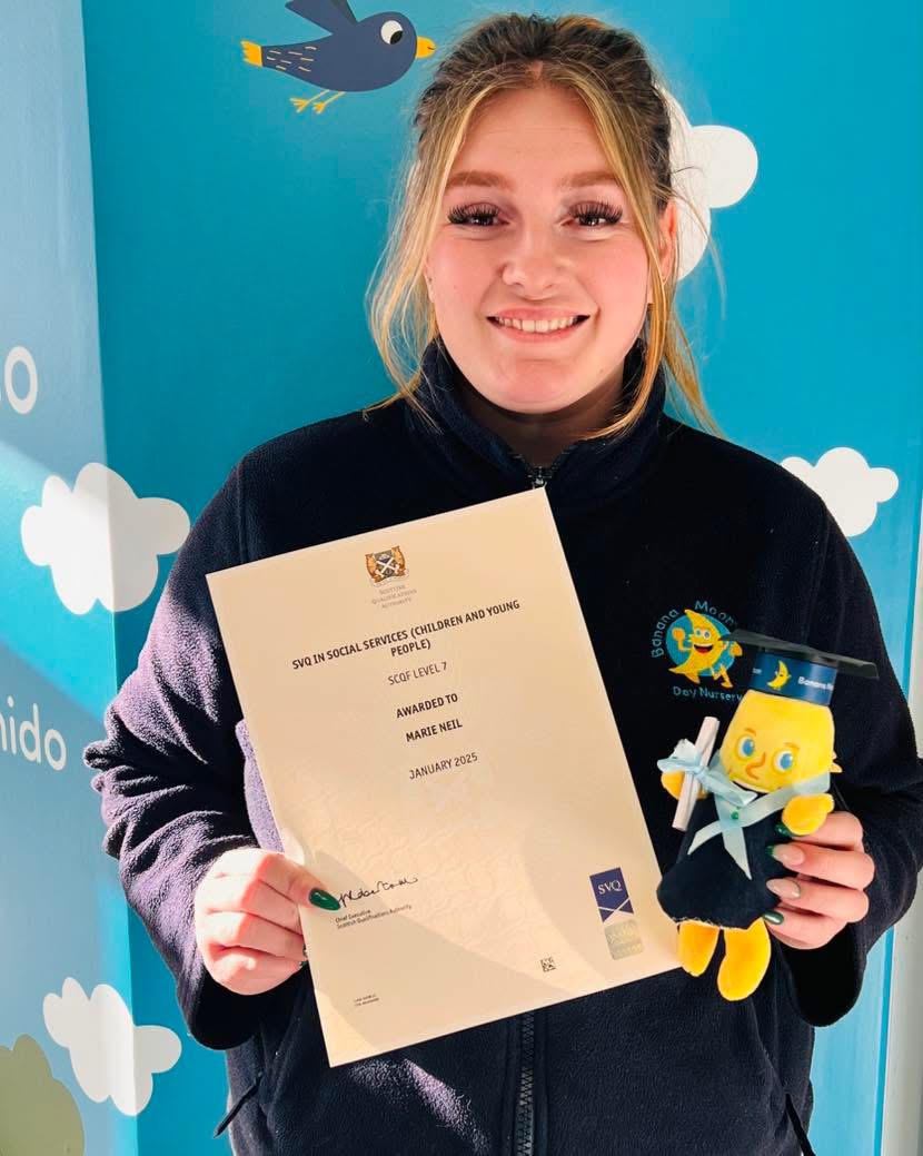 🌟 Congratulations Marie on Completing SVQ Level 3! 🎓👏